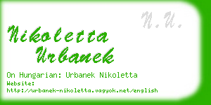 nikoletta urbanek business card